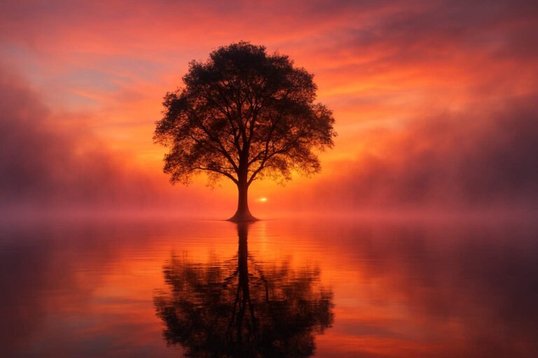 A lone tree 4k wallpaper