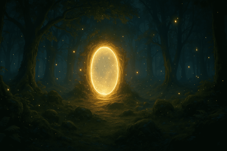 Glowing Portal Wallpaper in the beautiful forest