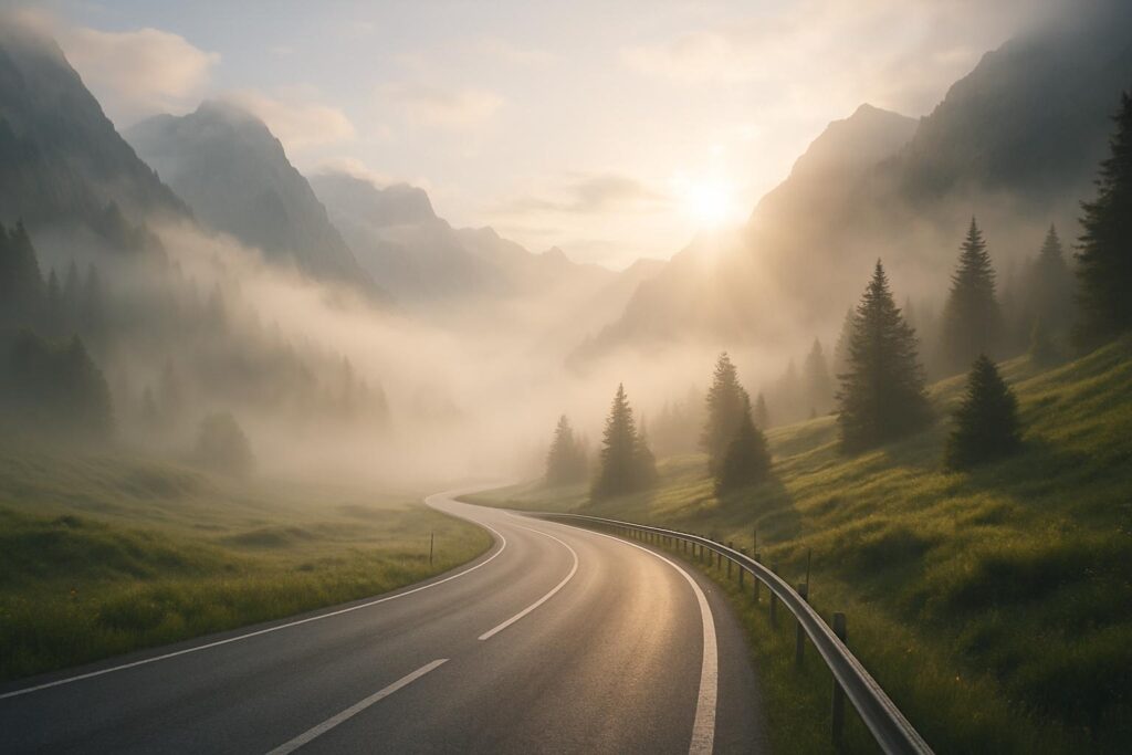 Swiss Alps Road Wallpaper HD